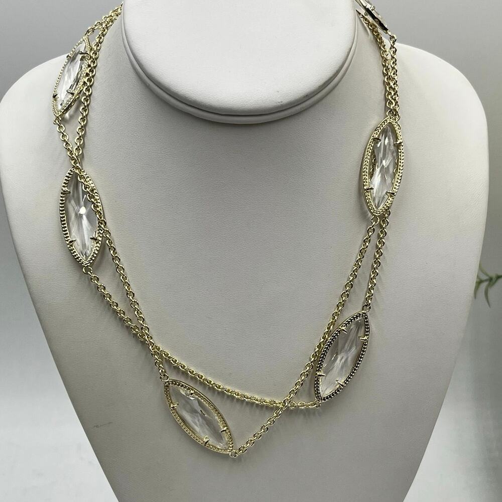Kendra Scott Tory Necklace
Faceted Marquise‎ Clear Crystal
Long Station Chain